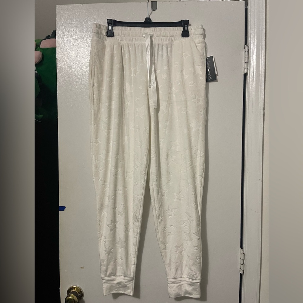Derek Heart White with Stars, Relaxed Pajama Pants Intimates